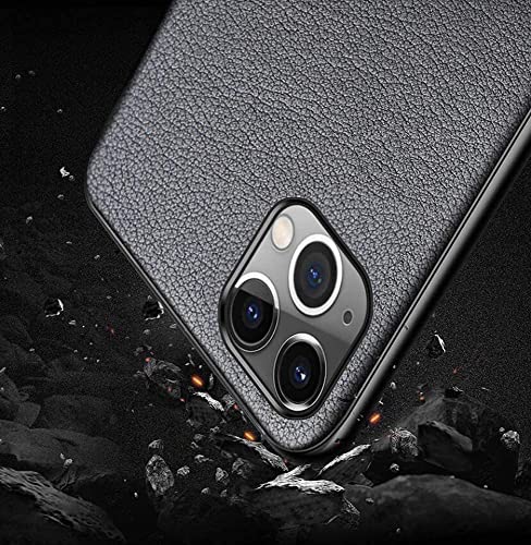 Coque iPhone 11 Pro cuir véritable bleu pour éviter les rayures d'écran