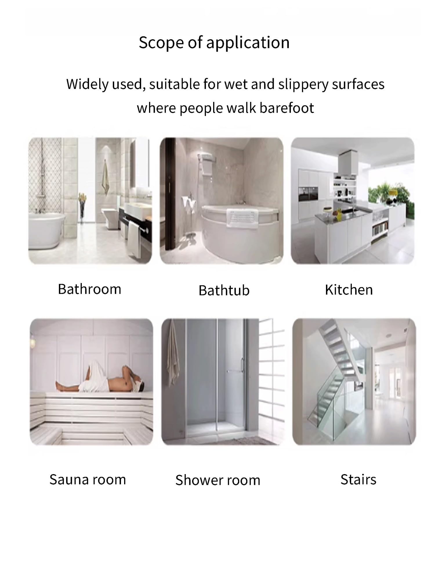 Cinta adhesiva antideslizante para escaleras y baños, transparente y duradera para seguridad en interiores