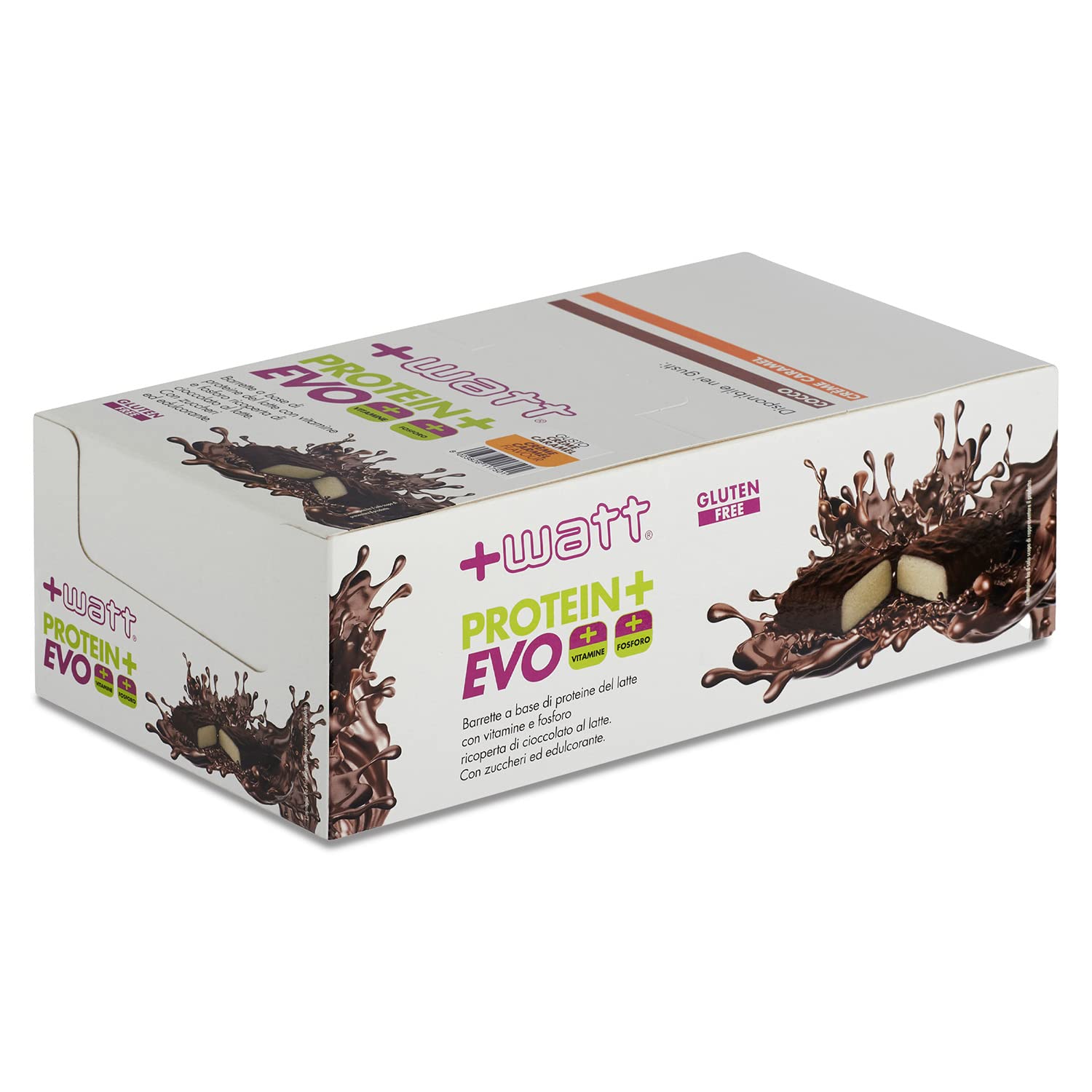 Protein+ EVO - Snack Proteico al 34% - Gusto Créme Caramel - Box da 24 Barrette