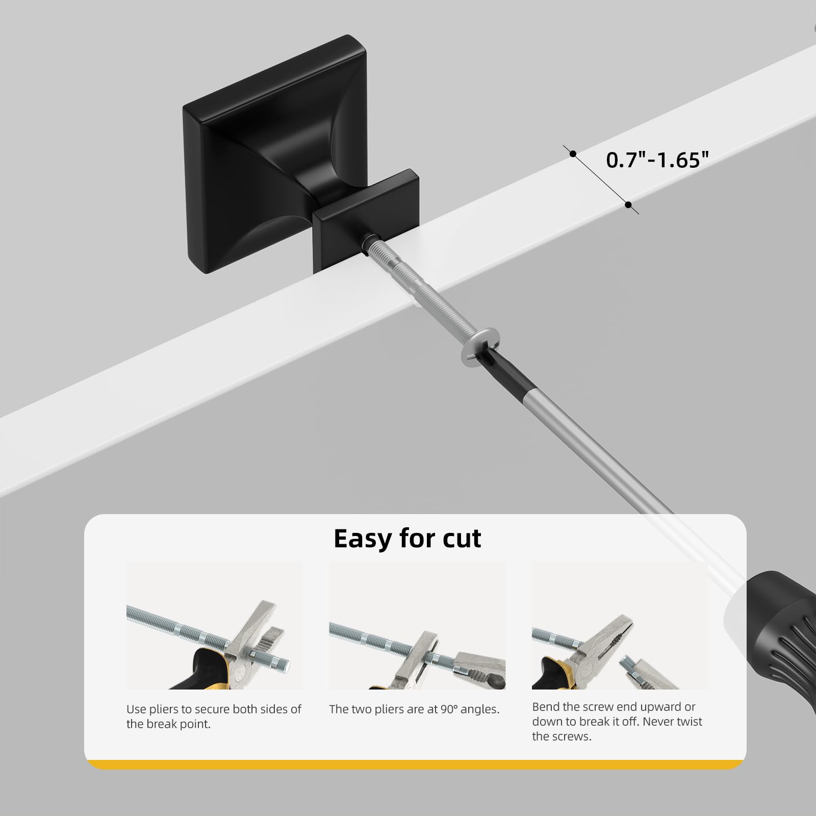 Goldenwarm 5 Pack Black Square Cabinet Knobs Kitchen Door Knobs - LS6785BK Flat Black Cabinet Hardware 1.1 Inch Width Square Knobs For Kitchen Cabinets - View #3