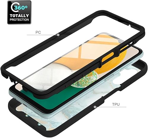 Miniatura 6 de TJS Funda compatible con Samsung Galaxy A13 5G, con protector de pantalla integrado, cubierta protectora de cuerpo completo con purpurina y bonito