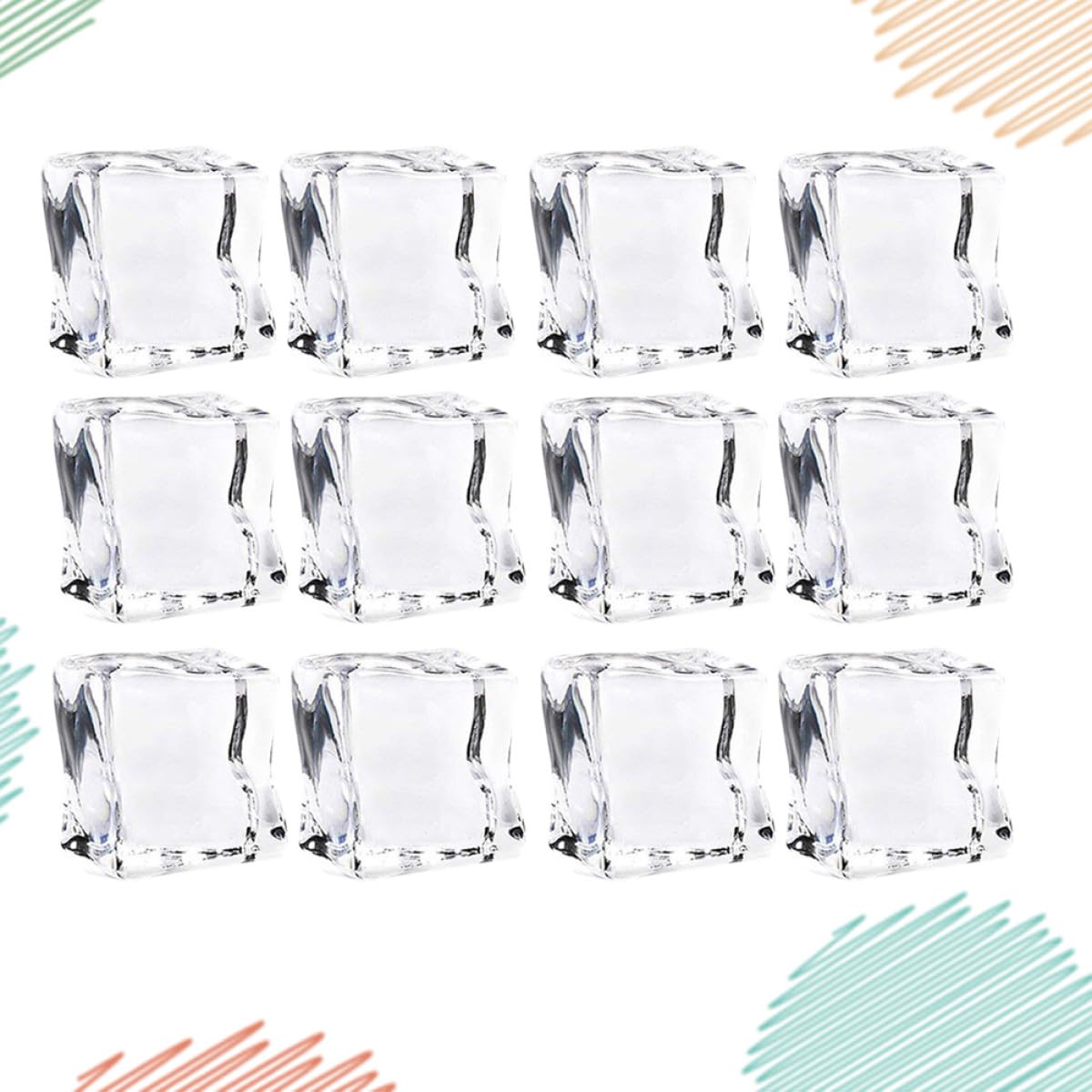 Wiederverwendbare Acryl Eiswürfel Unregelmäßig Transparent 48 Stück Leicht Realistische Dekoration Tischstreu Deko für Party