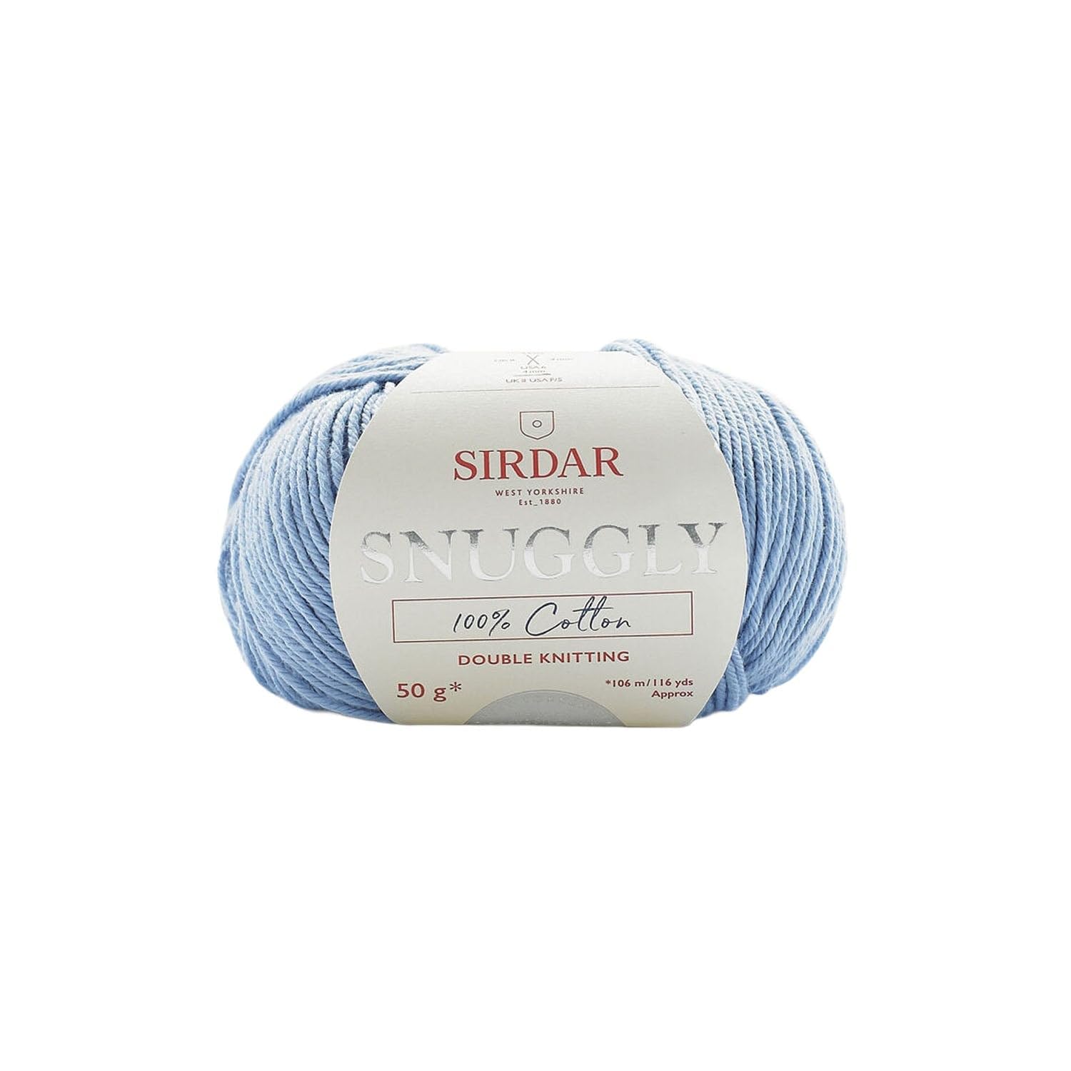 Snuggly 100% Cotton Knitting Yarn - Sky Blue (# 751)