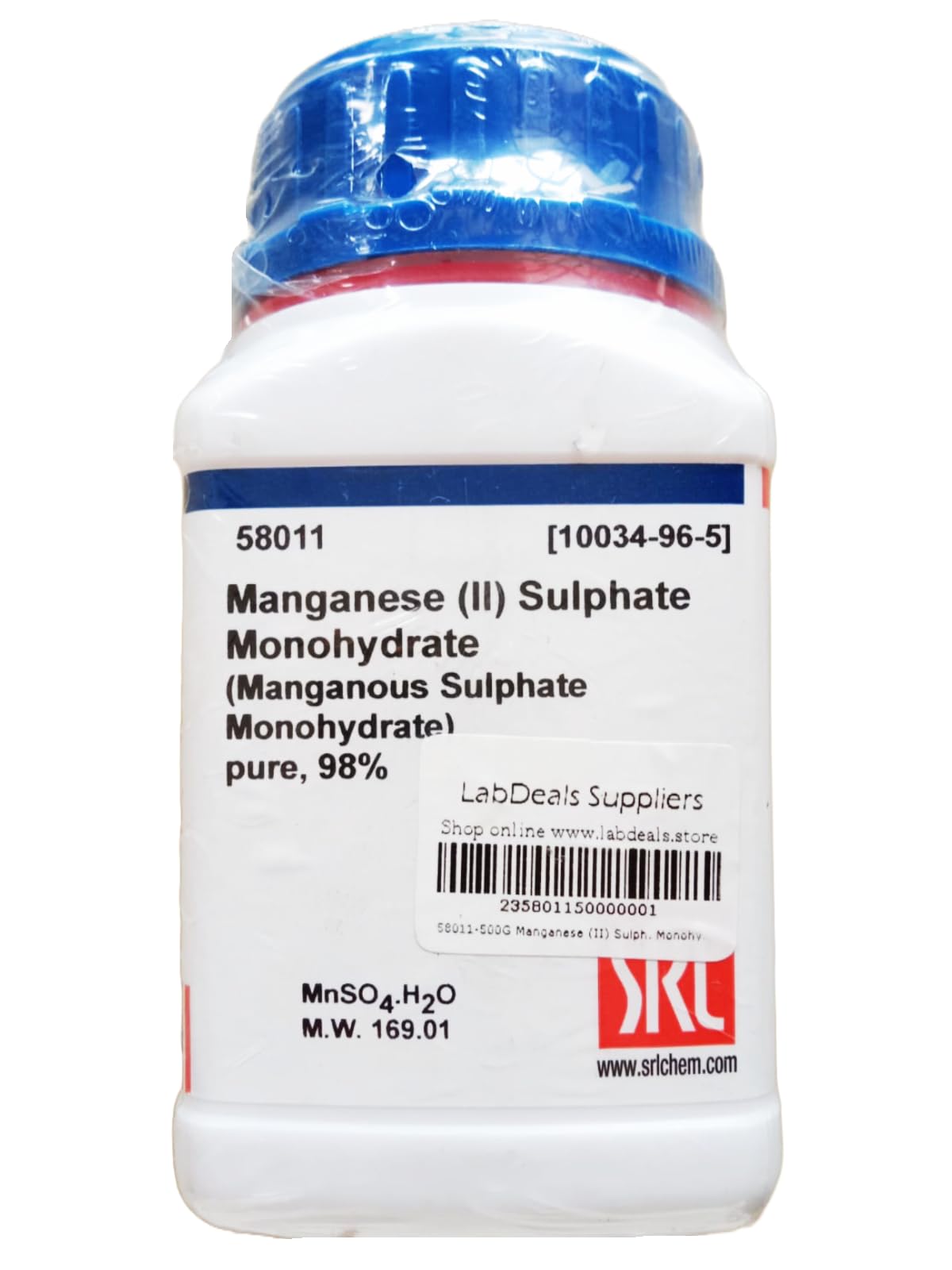 See full amazon price history chart for SRL Manganese (II) Sulphate Monohydrate pure, 98%, 500gM, CAS NO 10034-96-5, Molecular Formula : MnSO4.H2O, Storage : Room Temperature,Shelf Life : 60 Months for laboratory and scientific products SRL Manganese (II) Sulphate Monohydrate pure, 98%, 500gM, CAS NO 10034-96-5, Molecular Formula : MnSO4.H2O, Storage : Room Temperature,Shelf Life : 60 Months for laboratory and scientific products (B0C8FXNBNR) Amazon Price History, Amazon Price Tracker