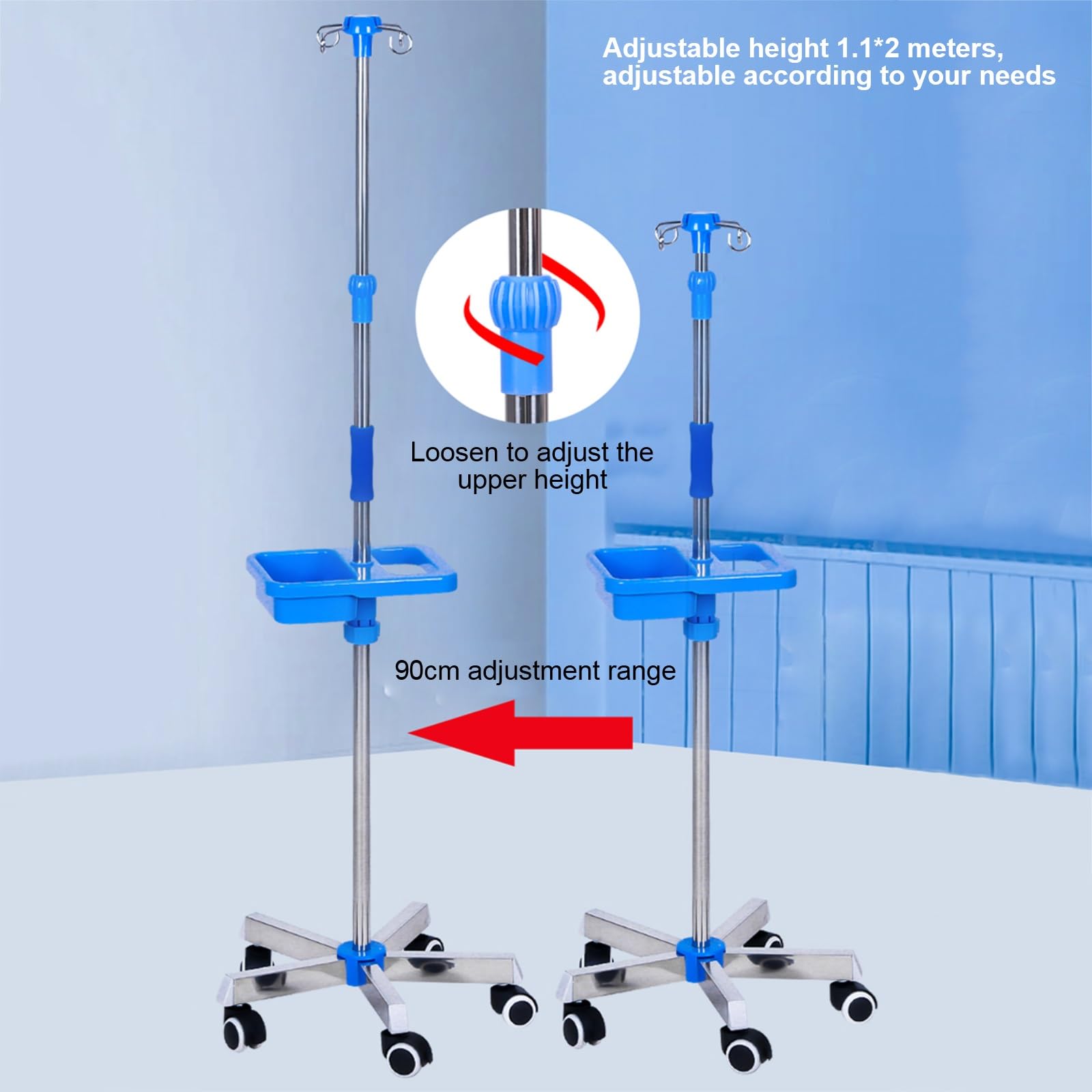 Amazon.co.jp: 旅行用ポータブルIVポール、点滴スタンド、輸液セット