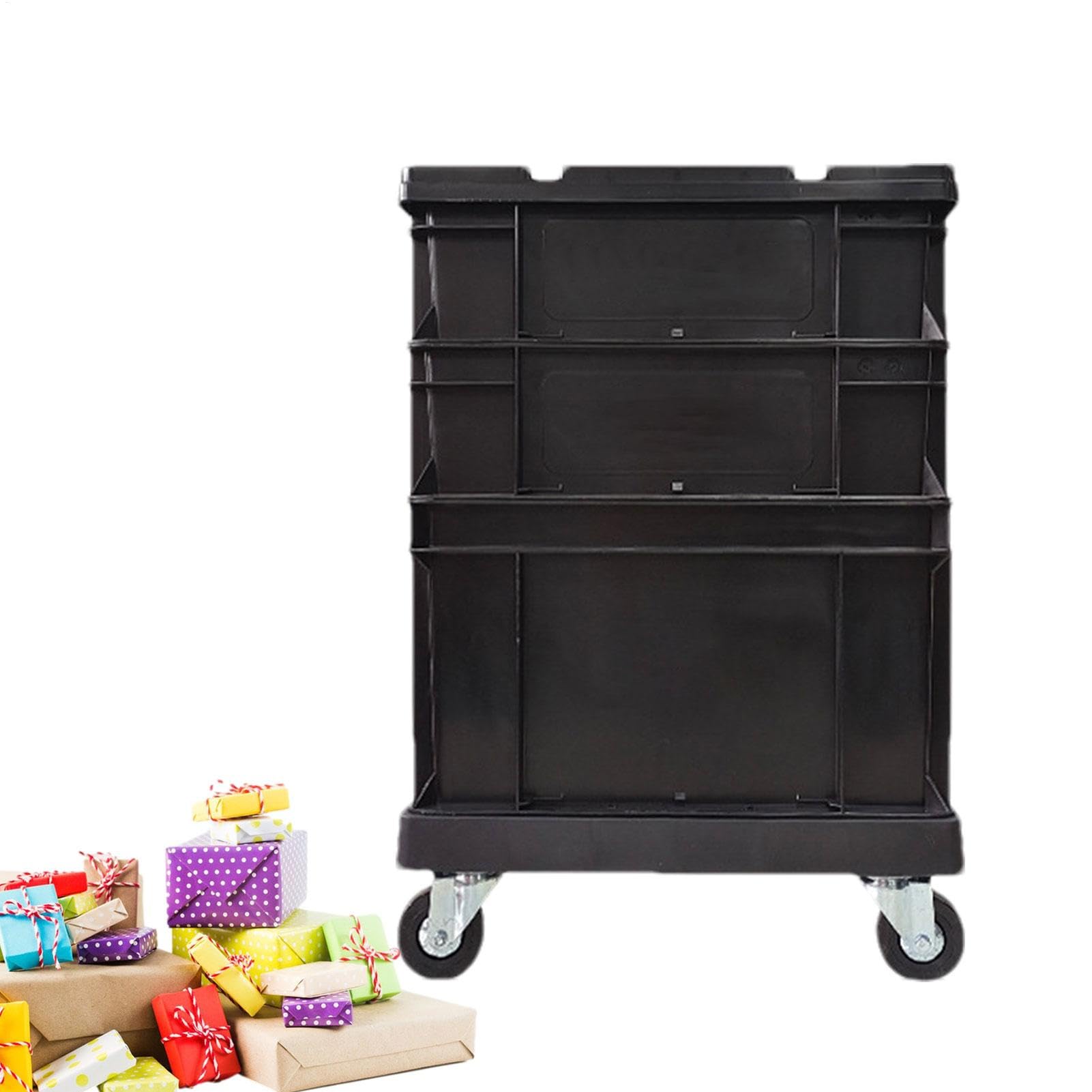 Contenitori Di Archiviazione Impilabili Con Ruote Stile Industriale | Scatola Grande Esterno Con Ruote per Casa Ufficio Esterno Campeggio Garage Soffitta Trasloco Imballaggio