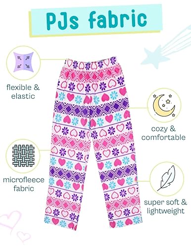 Mad Dog Concepts 3-Pack Girls Pajama Pants Soft Micro Fleece Pj Bottom With Elastic Waistband - Printed Plaid Flannel Lounge Pants For Kids #TOP2