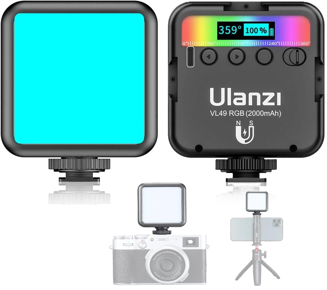 Amazon | Ulanzi VL49 RGB撮影ライト LEDビデオライト ミニ三脚 撮影