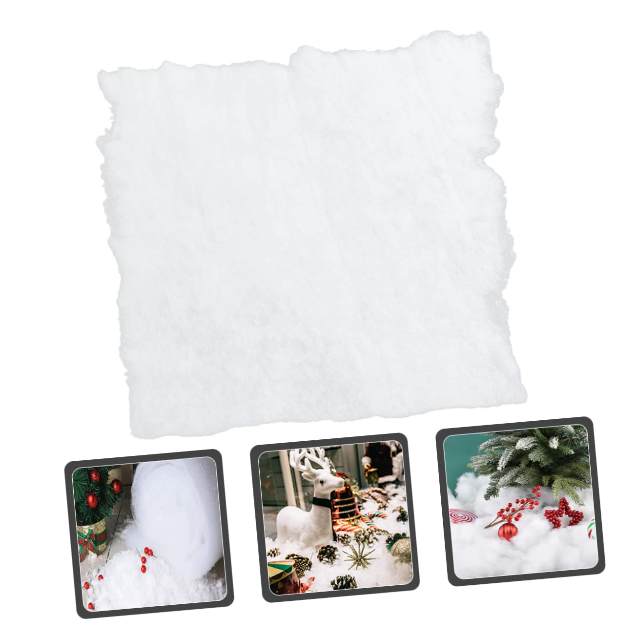Zerodeko 4 Piezas de Nieve decoración de Nieve Falsa Gafas de Navidad de Pueblo navideño navideña Accesorios de Pueblo navideño Falsa la Mascota