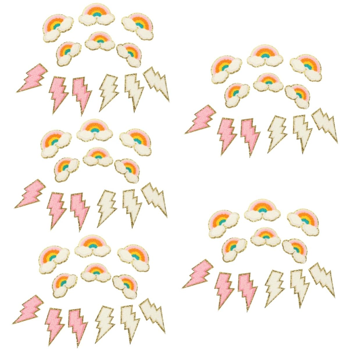 Amosfun 60stücke Kreative Regenbogen-designs Stickerei Patches Für Kleidung Doppellagige Applikationen Mit Heißem Kleber Zum Abdecken Von Flecken Und Löchern