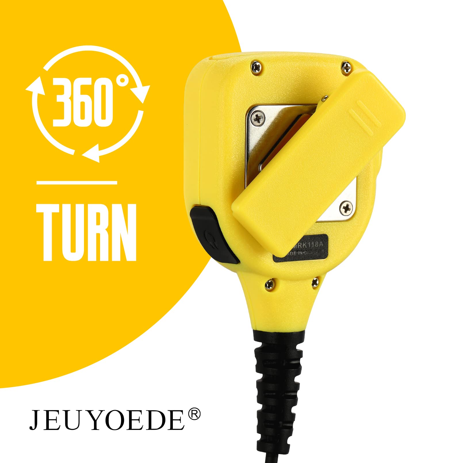Micrófono de radio impermeable con control remoto, walkie talkie de mano, con conector de audio de 3,5 mm, compatible con Motorola XPR3300, XPR3300e, XPR3500, XPR3500e, color amarillo