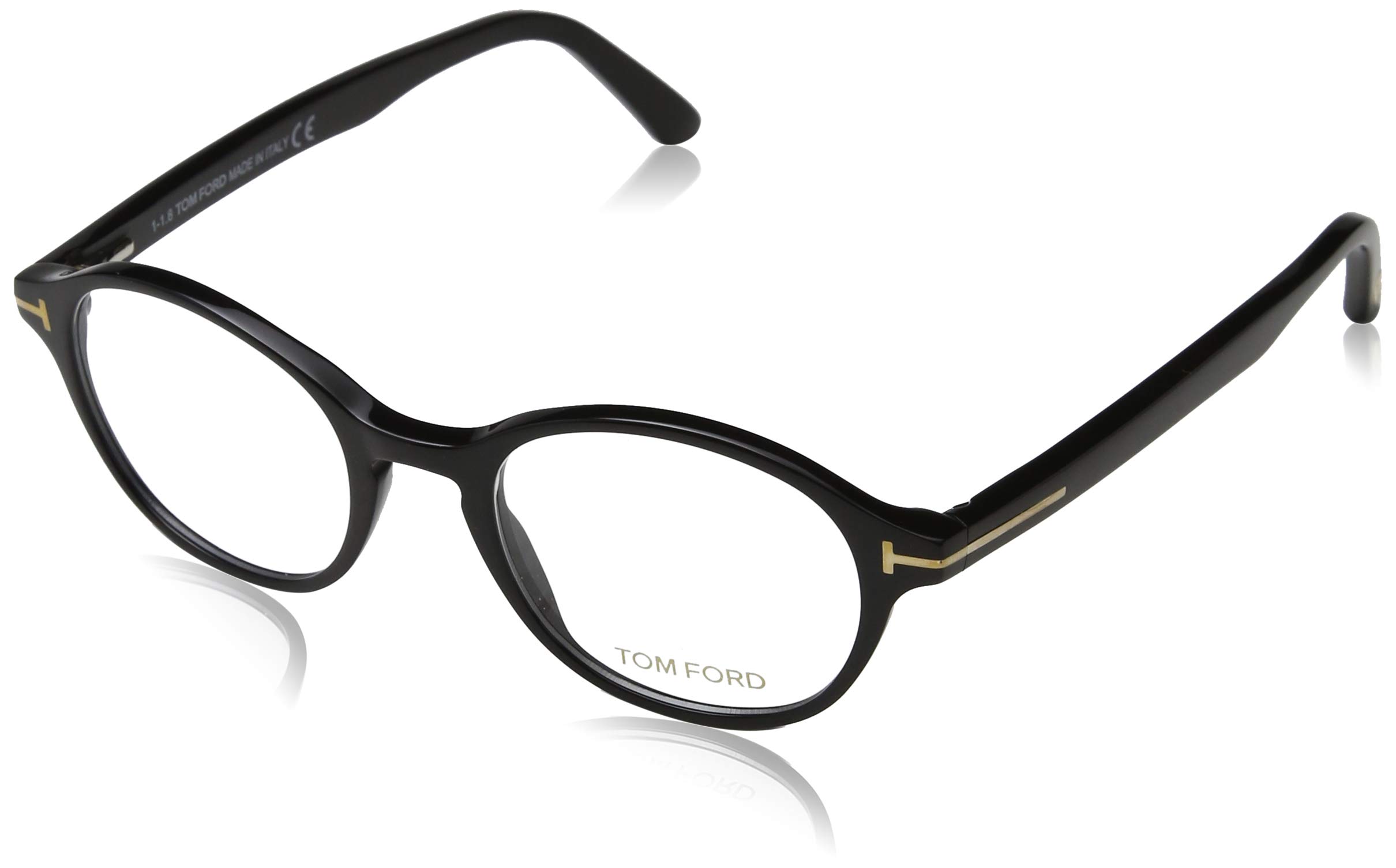 Tom Ford Oval Eyeglasses TF5428 001 Shiny Black 47mm FT5428
