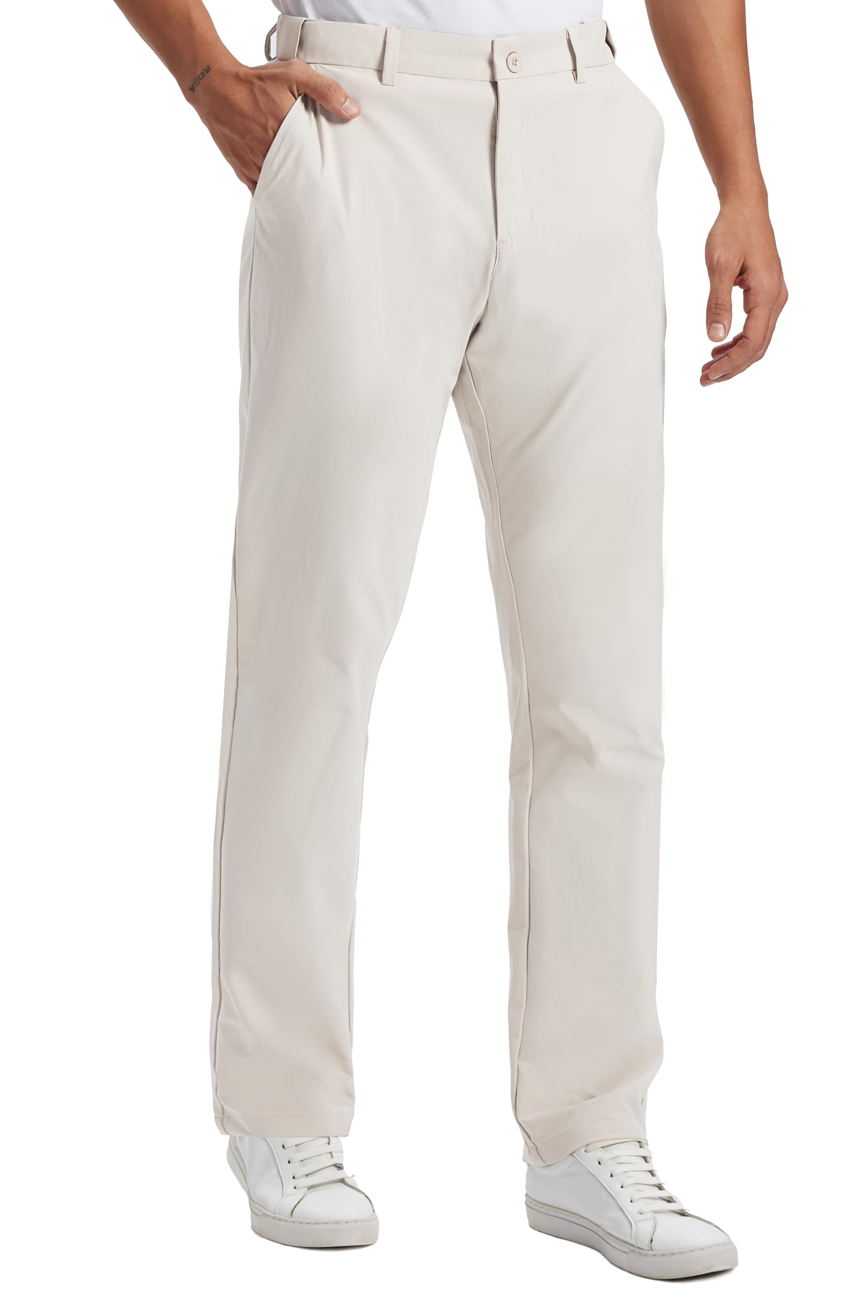 Mens Golf Pants Lightweight Quick Dry Anti-Slip Work Dress Pants 30 32 34 Stretch Casual Slacks with 4