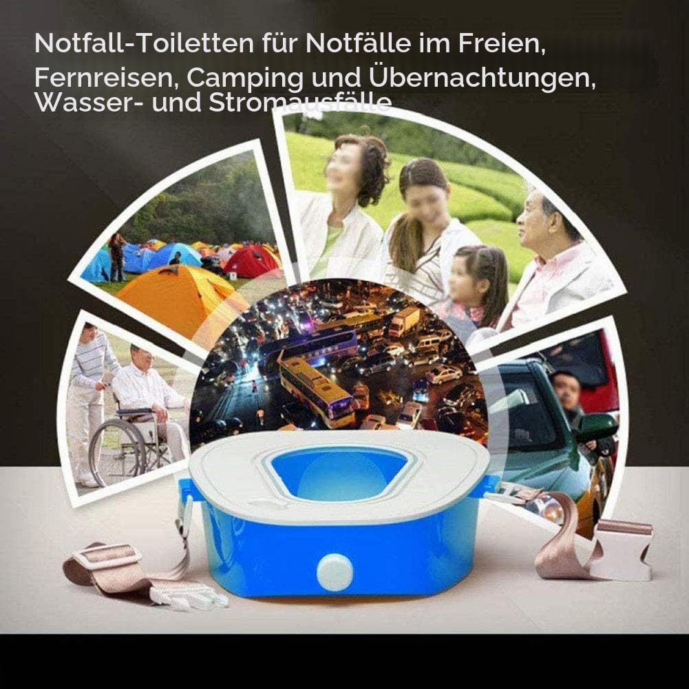 LoJax Tragbare Reiseauto-Toilette, Mobile Notfall-Urinal-Camping-Toilette für Outdoor, Wandern, Stau, Fahrtour Sommerauto-Reisetoilette