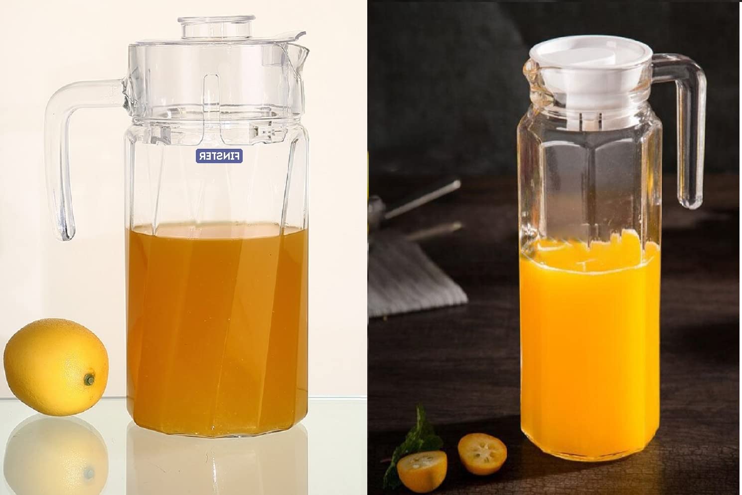 Finster Glass Combo Water Jug Pitcher with Airtight Tap for Dining