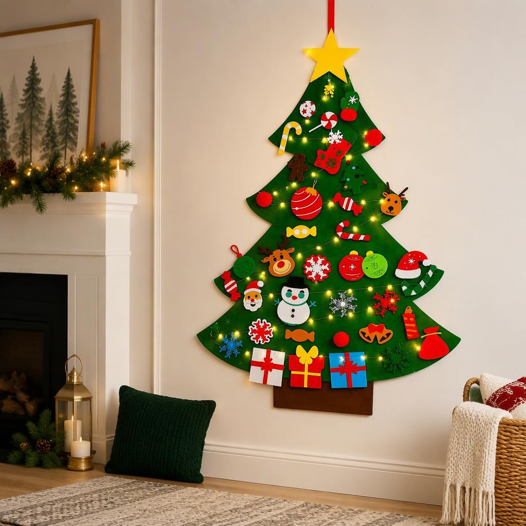 DIY Felt Christmas Tree Set with 51 PCS Detachable Christmas Ornaments โ image 1