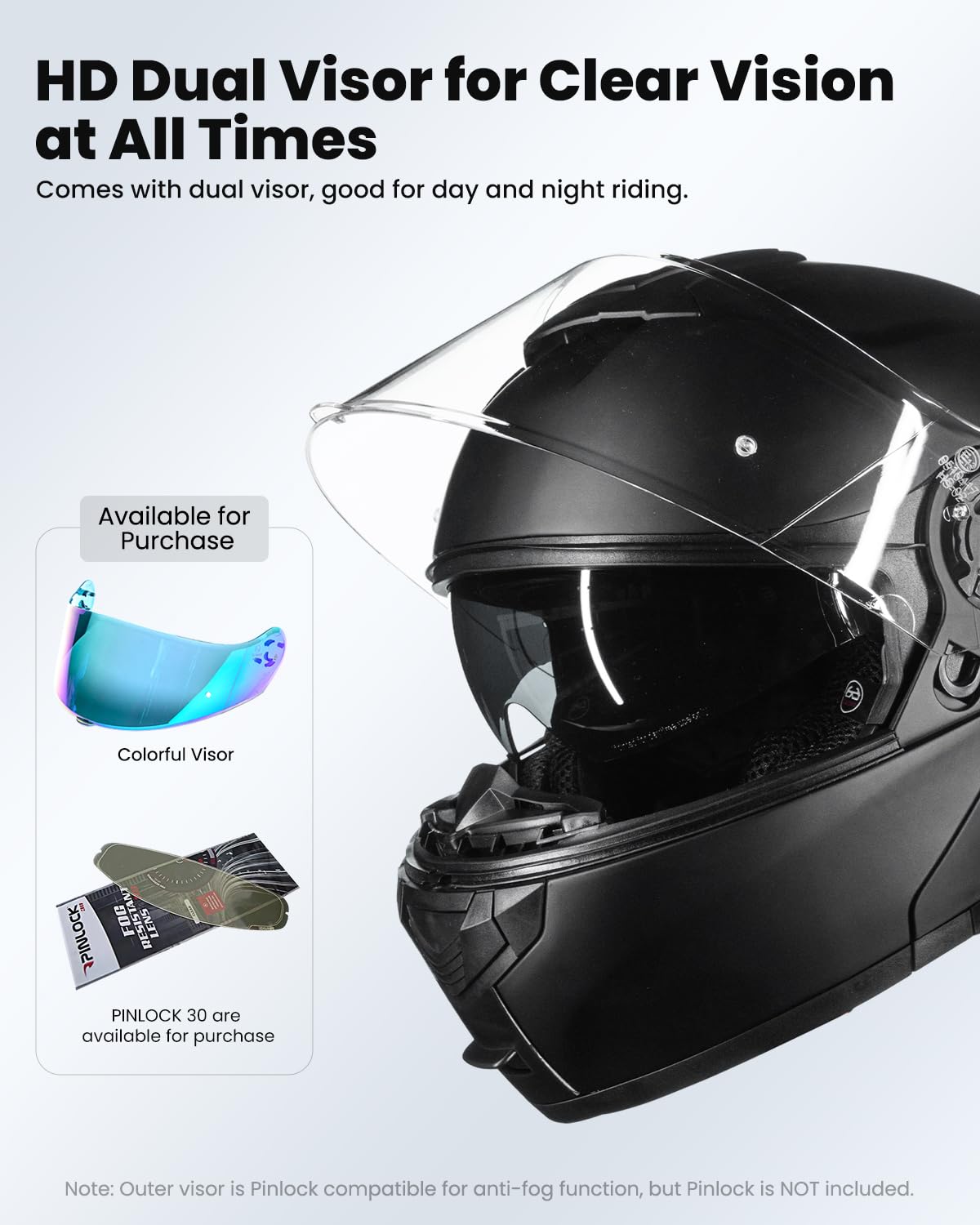 ILM Bluetooth Motorradhelm Klapphelm Modular Integralhelm Intercom für 2-3 Fahrer Doppelvisier mit Sturmhaube ECE22.06 Modell 159BT