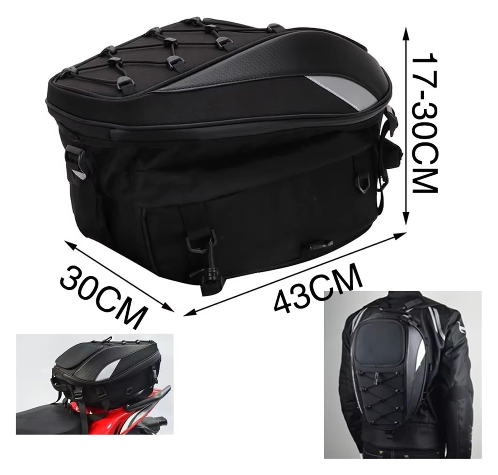 Moto Paraurti Borsa per Mt09 per Mt07 per R1250GS Moto Impermeabile Coda Sedile Posteriore Zaino Multifunzione Borsa da Sella