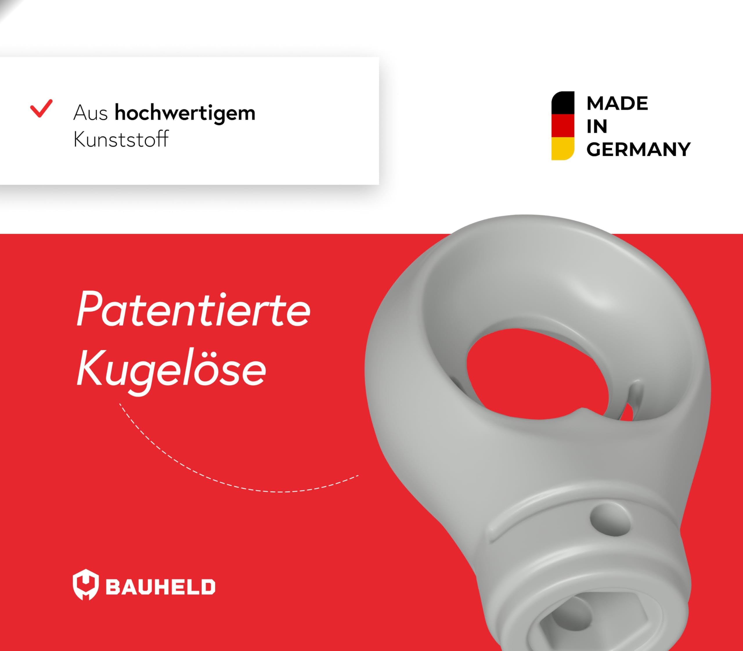 BAUHELD Œillet De Manivelle Pour Store – Zinc Moulé Sous Pression Made In Germany + Goupille De Sécurité