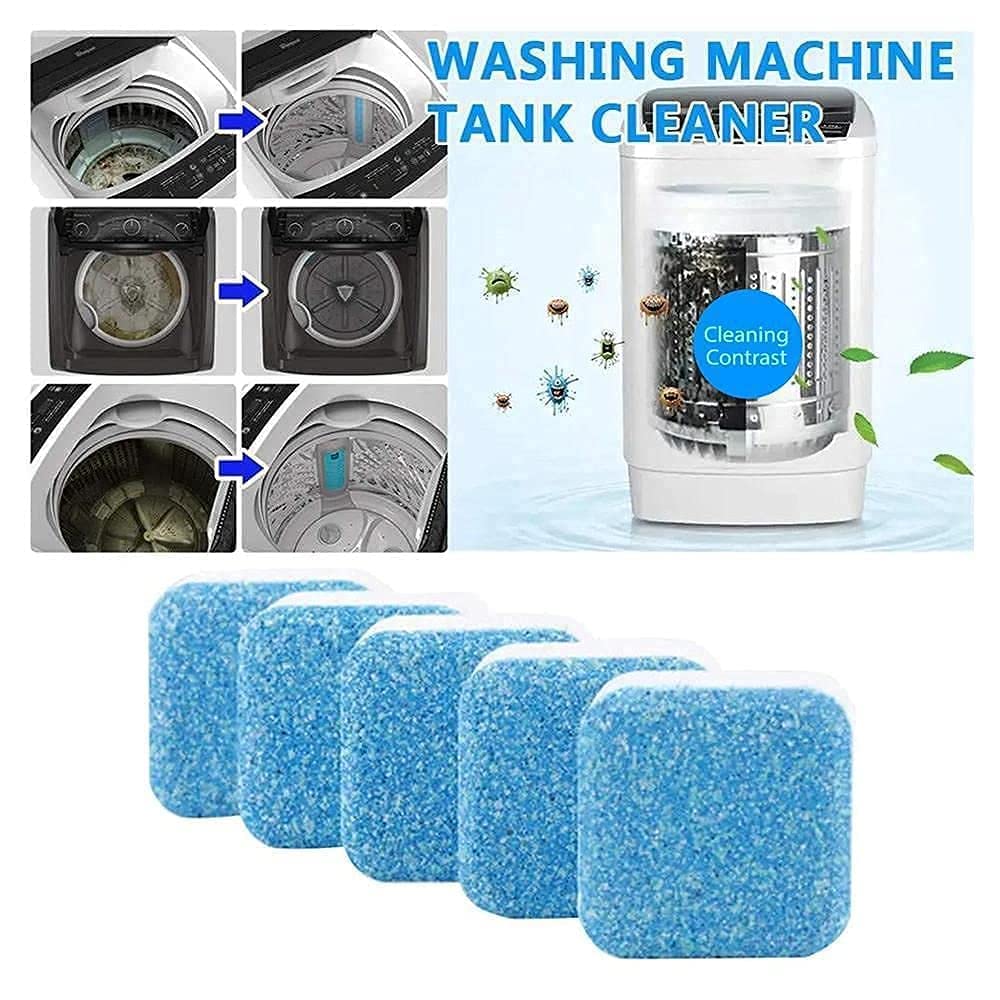 iYOGIzz 10 Pcs Washing Machine Cleaner Tablets Deep Clean Descaler for Front & Top Load Machines, Drum Tub Stain Remover, Odor Eliminator, Limescale & Dirt Cleaning Powder Tablets 2