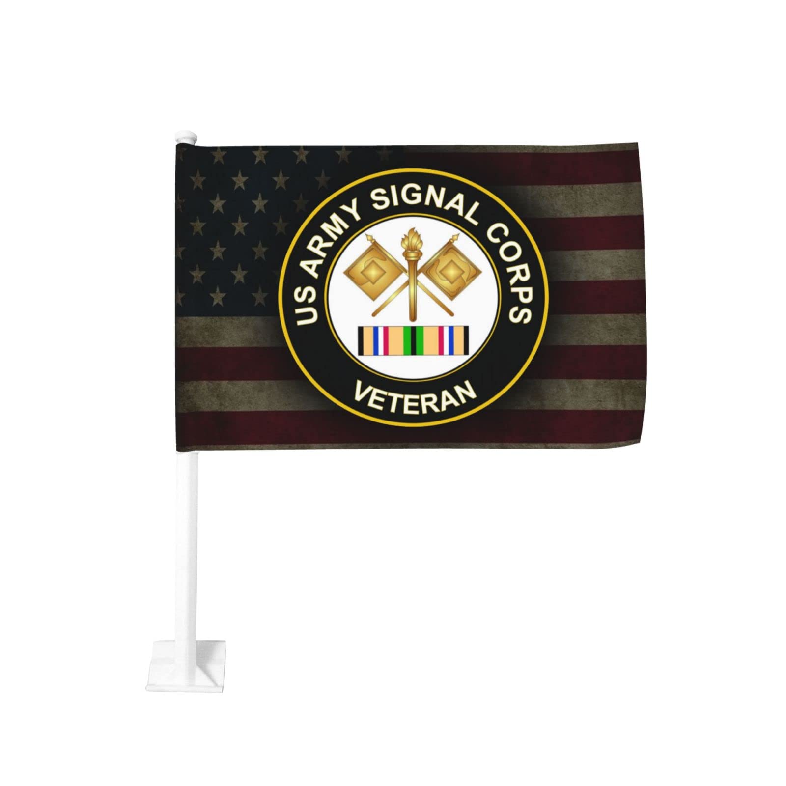 US Army Veteran Signal Corps 100% Polyester Fabric With Printing For Indoor Outdoor Decoration