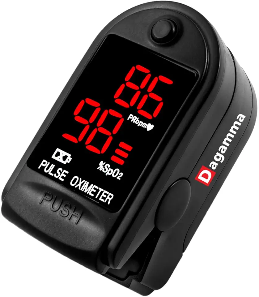 Dagamma Finger Pulse Oximeter DP100 in Black - the Authentic Pulse Oximeter for sports and aviation use