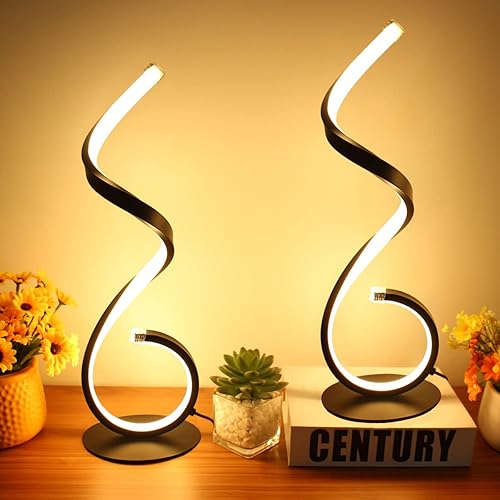 BESKETIE Juego de 2 lámparas de mesa LED en espiral lámpara de noche moderna de 10 W 3 modos de color y lámparas de escritorio regulables continuas disponible en Yaxa Colombia
