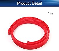 Vista 32 de Bettomshin 1Pc 16.4Ft(5m) Cable Management Sleeve, 5/16"(8mm) Width PET Red Cord Protector, Wire Loom Tube Insulated Split Sleeving for USB Cable