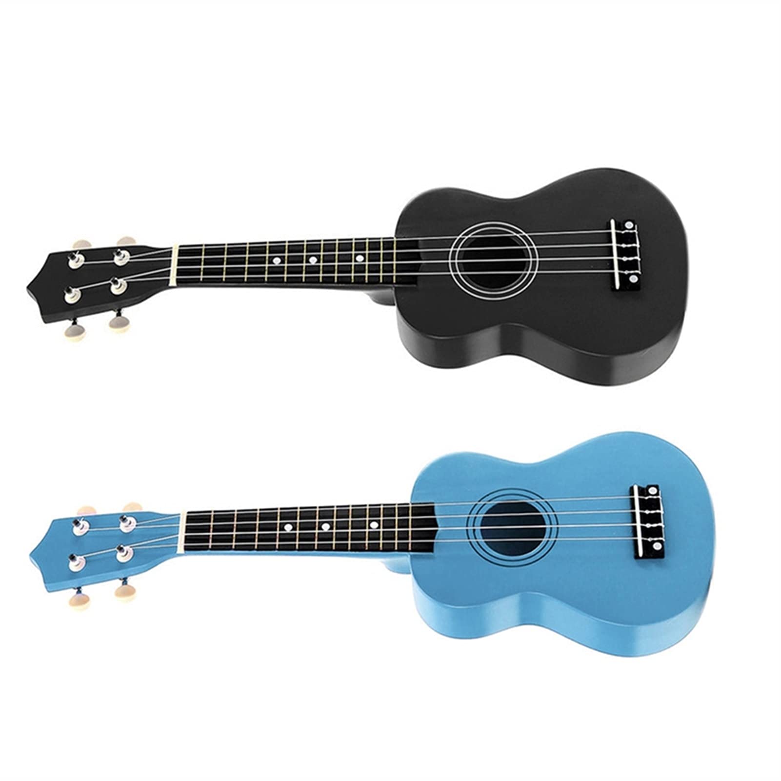 Ukulele koncertowe Początkujący Ukulele Pakiet 2 21- calowy Sopran Ukulele 4 String Hawaiian Guitar Ukulele +String+Beginner' s Choice Gift- Black And Light Blue