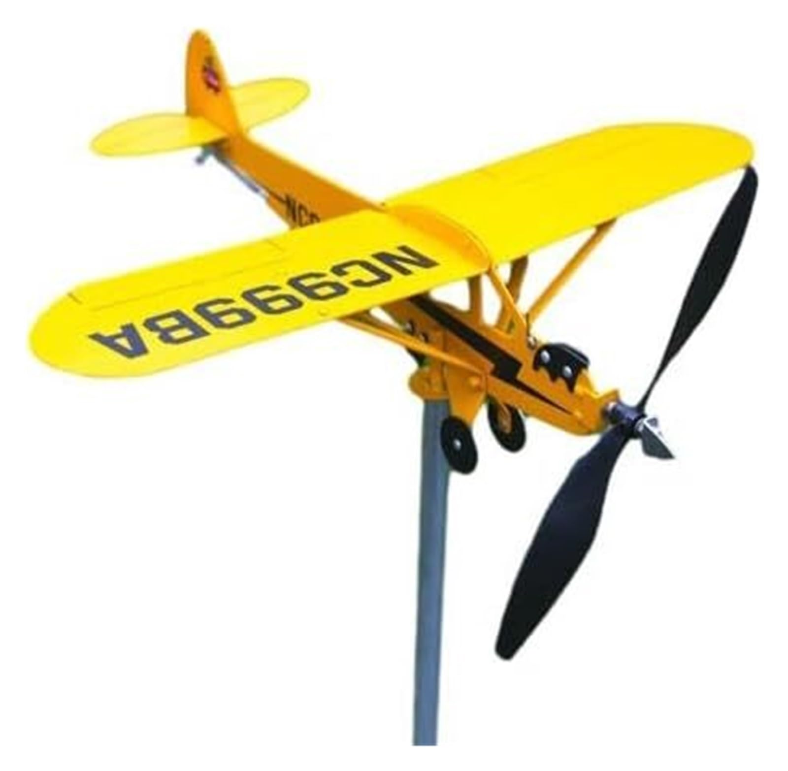 TAXXII Metal Airplane Weathervane Weather Vane Iron Outdoor Wind Spinner for Garden Patio Lawn Yard Ornaments(Yellow)