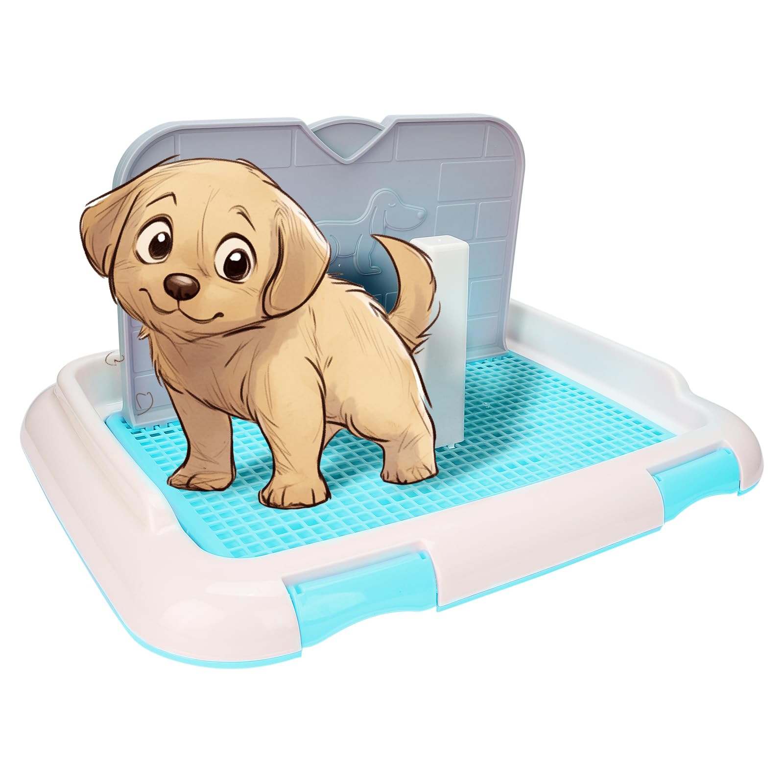 Tbest Ty, Dog Potty Tray, Puppy Training Pads, Indoor Dog Toiletdog Toilet Indoor Puppy Training Toilet Cat Potty Fence Dog Scheduled Urination Potty Trayblack (Blue) โ image 1