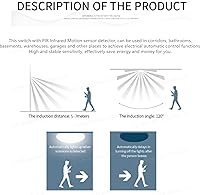 Vista 3 de 120 grados 2-360 segundos Rango de retardo ajustable 5A DC 5-24V Mini PIR Detector de sensor de movimiento infrarrojo LED tira interruptor