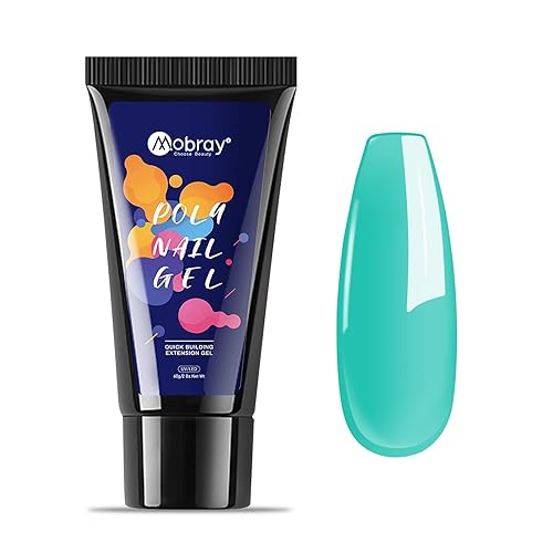 Mobray Gel de extensión de uñas de polietileno de color verde de 2.12 oz, gel de construcción dura turquesa para engrosar la belleza de las uñas,