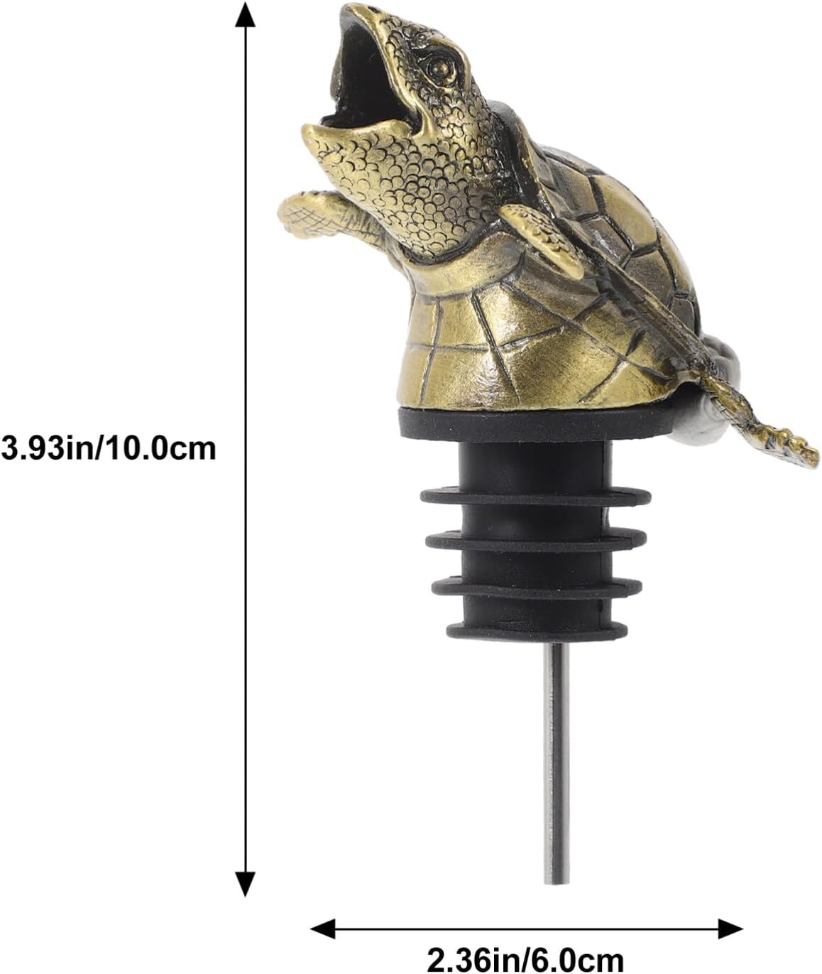 Hemoton Turtle Wine Pourer and Stopper for Wine Bottles Marine Animal Shaped Alloy Dispenser Spout Ideal for Home Kitchen Bar Use 3.94X2.36X1.57 Inches