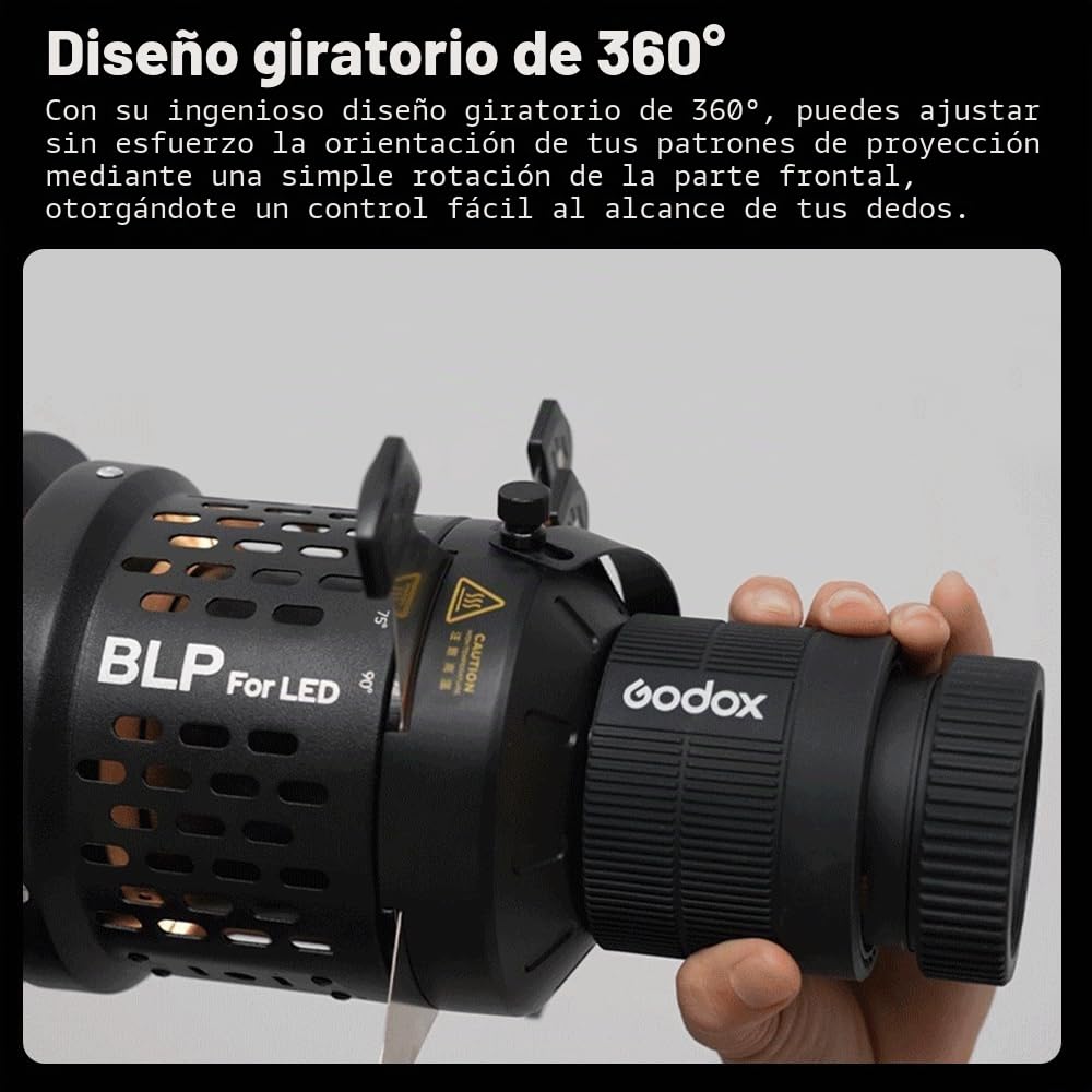 GODOX Proyector BLP, fotografía Snoot para Bowens Mount S30 SL60W SL60IIBi VL150 VL150II M300D M600D CB60 CB100C CB200B 100X 200X 300D LED luz continua (BLP KIT1)
