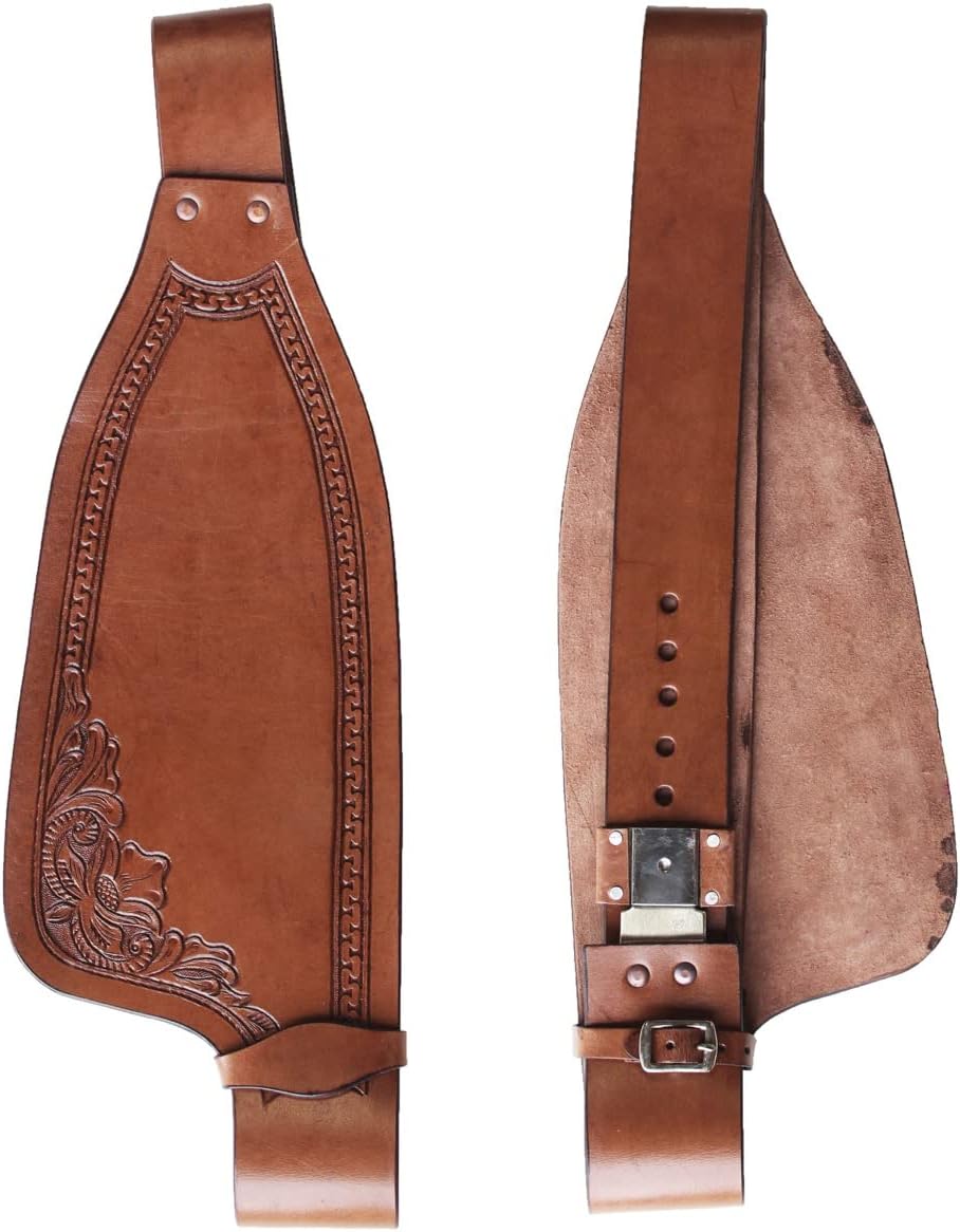 CHALLENGER Horse Western Adult Floral Tooled Leather Replacement Saddle Fenders 5258DB