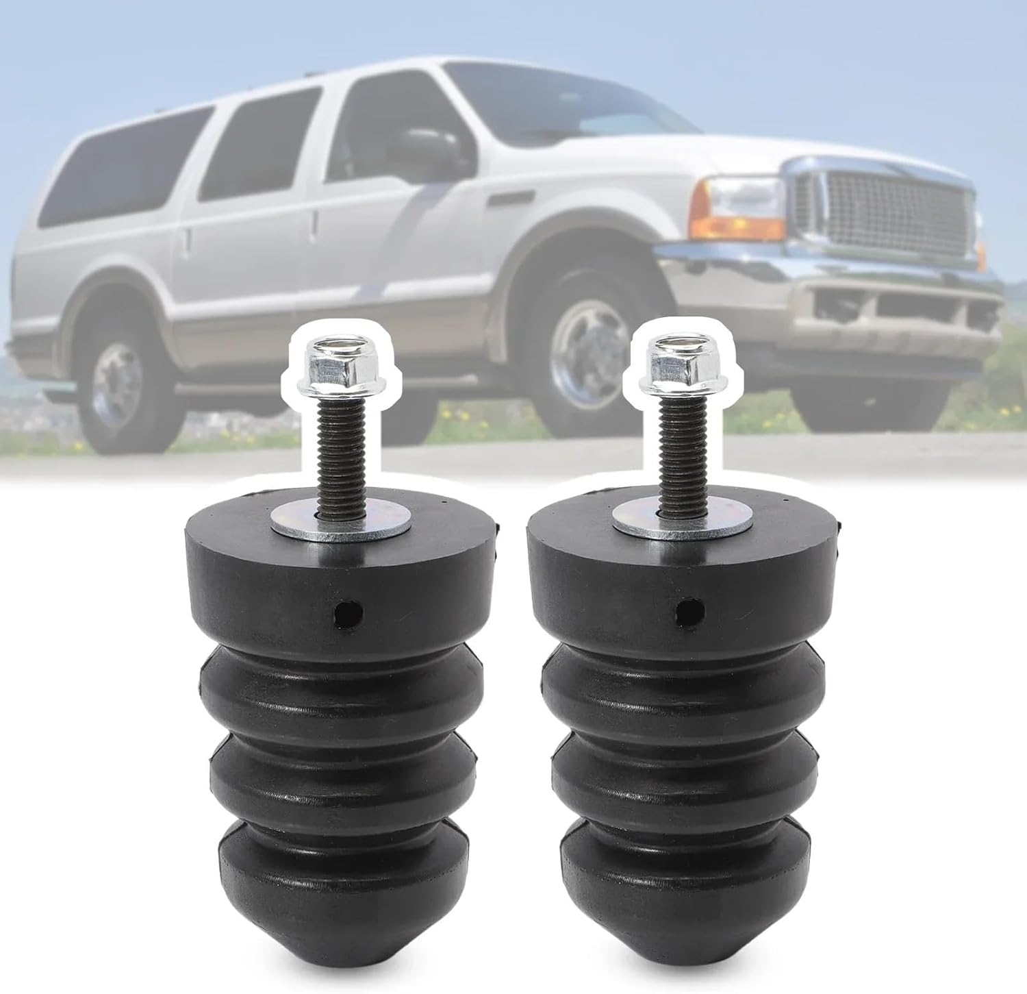 2 PCS Rear Leaf Spring Bumpers Compatible With Excursion 2000-2005, 2005-2016 F250 2005-2019 F350 ‎1C3Z47A-A30AA