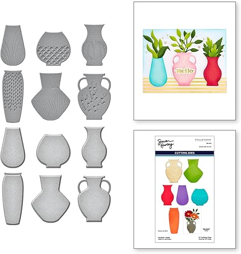 Spellbinders Jarrones de cerámica de Simon Hurley troquelados, metal