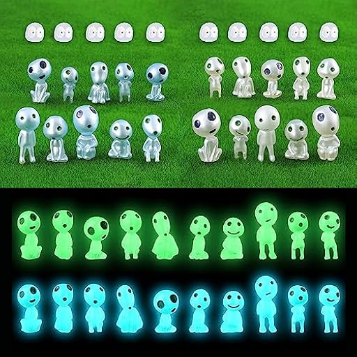 Bogoro 30 Piezas Kodama Luminoso, Princesa Mononoke Figura, Elfos decoración de jardín, Princesa Mononoke Decoración, Princesa Mononoke Kodama Luminoso áRbol Elfos Resina Miniatura Estatua | Ya disponible en tu tienda friki favorita! En mundofriki.es!