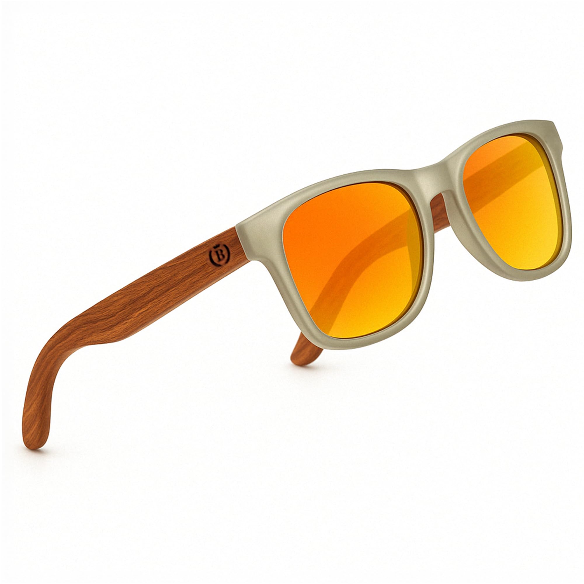 Bartocci Mens Polarized Wood Sunglasses - Wooden Frame Sunglasses, UV400 Protection, TAC Lens, Spring Hinges, Multiple Colors