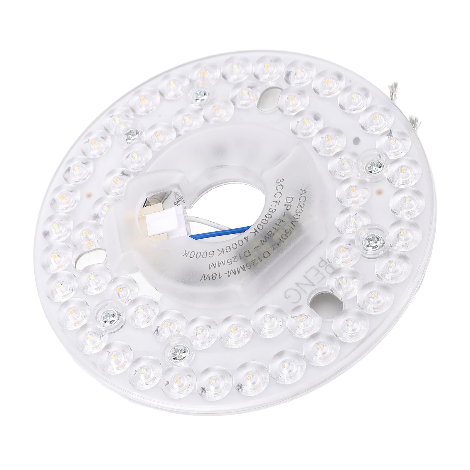 Dpofirs LED Ceiling Fan Light, 4.92 Inch Retrofit Light Kit Replacement 3 Color Dimmable, 18W Flush Mount Round LED Module PC Board for Most Dimmers (230 V)