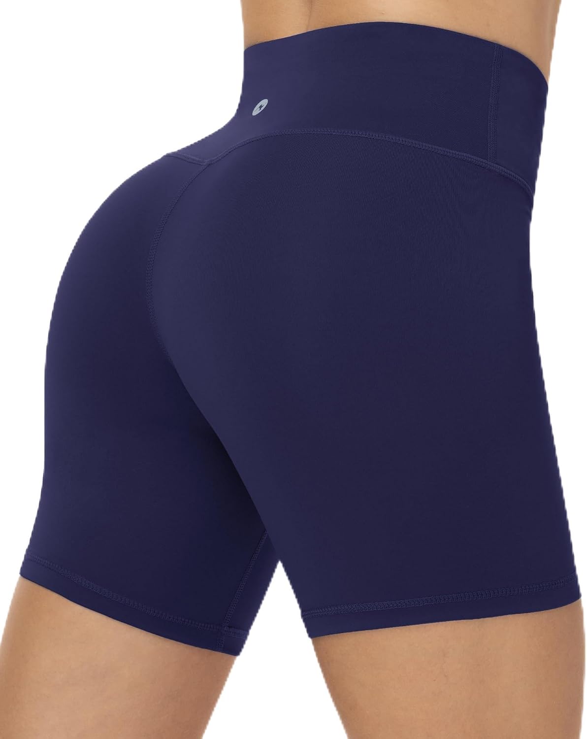 Moozava Women Spandex Shorts 6" Biker Wourkout Gym Yoga Athletic Volleyball Booty Tummy Contorl High Waisted Compression Short Squat Proof Navy S