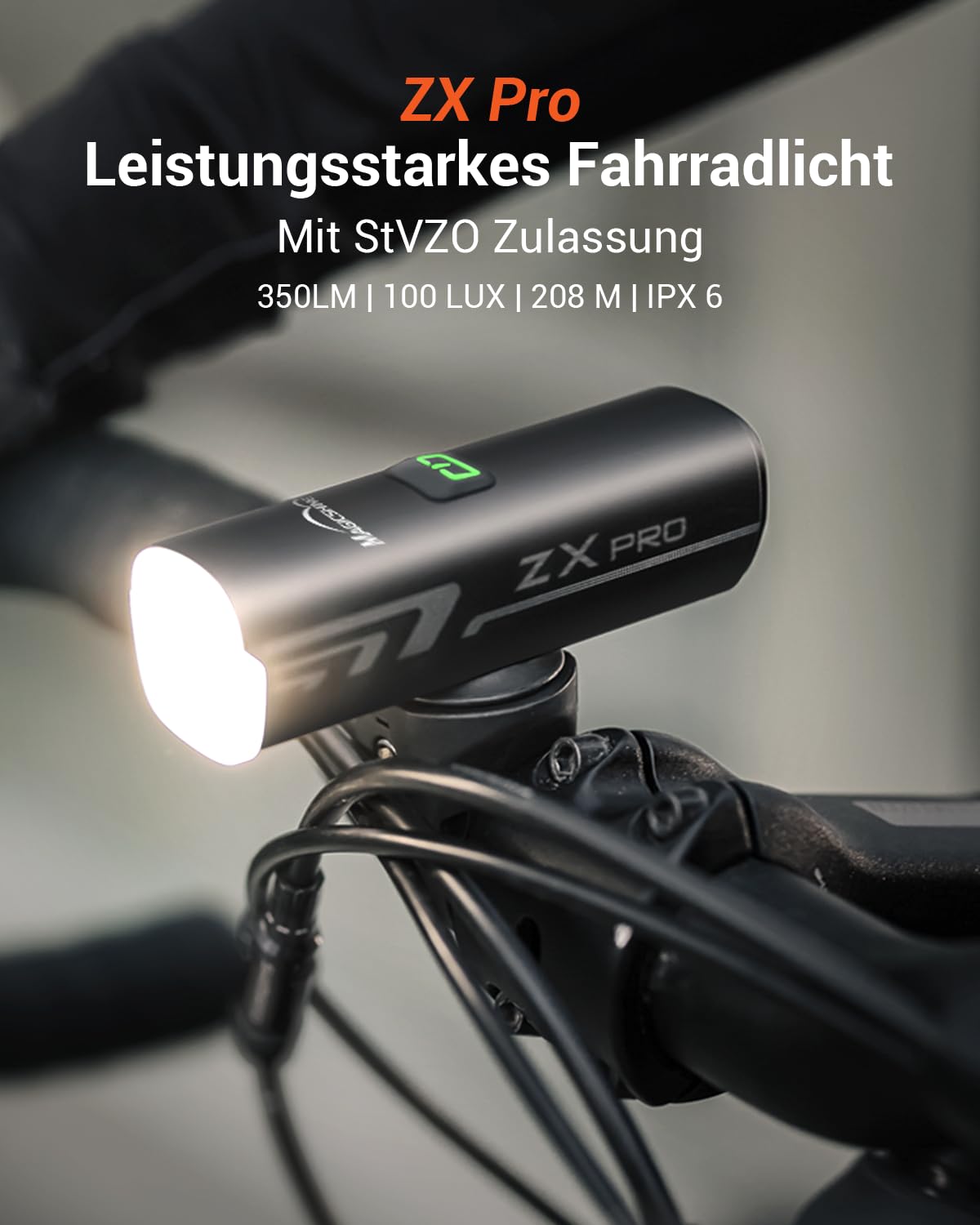MagicShine ZX Pro Bicycle Light 100 Lux, StVZO Approved with