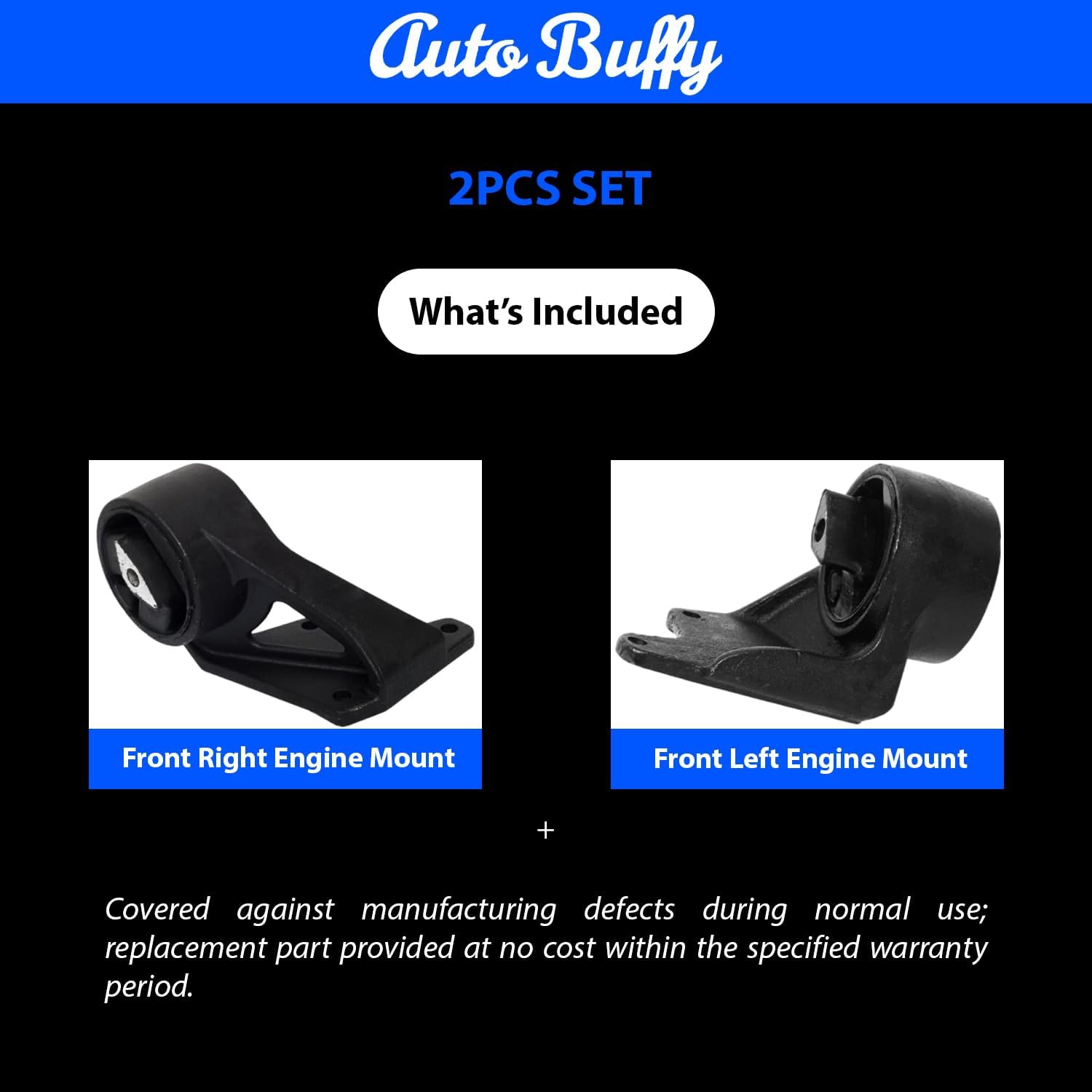 Engine Motor Mount Set (2PCS) Fits for 1994-2002 Dodge Ram 1500/2500/3500 (3.9L, 5.2L, 5.9L, 8.0L) - Perfect Replacement for A2830, A2829 - Boost Vehicle Performance