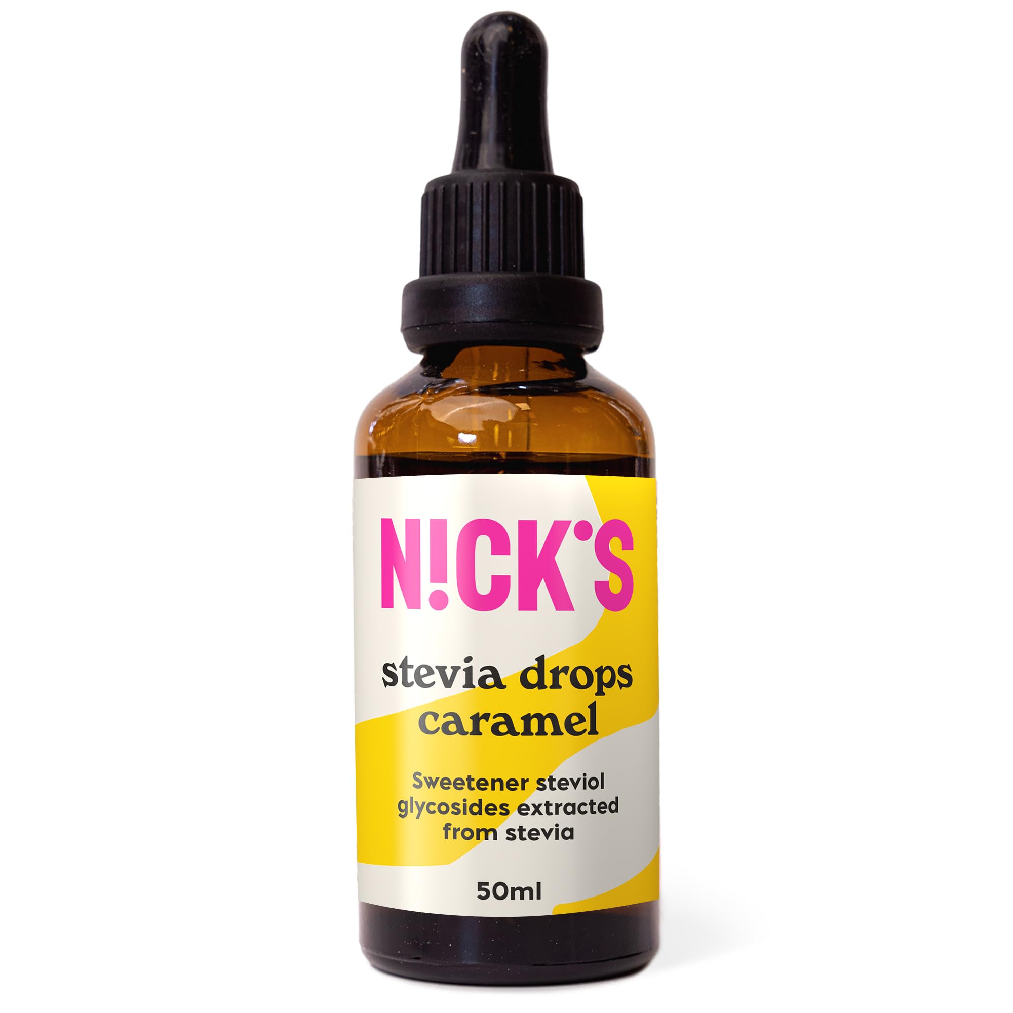 NICKS Caramel Stevia Drops (50ml) Sugar Free Zero Calorie Liquid Flavoured Keto Sweetener Gluten Free Low Carb Sugar Substitute Alternative