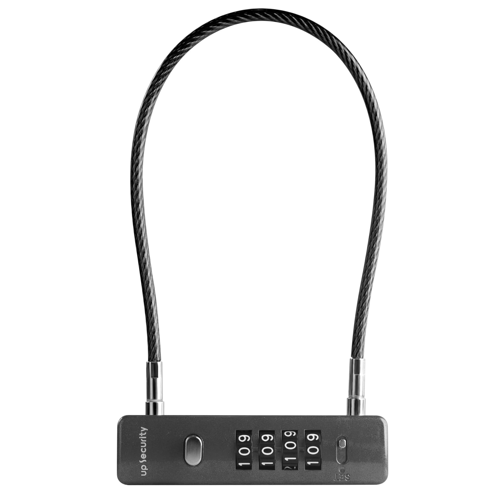 UP Security Cable Lock with Combination Lock, Storage Containers and Outdoor Gear, Helmet Scooter Bike Locks, Heavy Duty Anti Theft, Combo Gate Locks