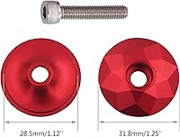 Vista 4 de NUEAYMS Espacio de auriculares con parte superior de vástago, tapa de aluminio para auriculares de bicicleta, cubierta de vástago de bicicleta