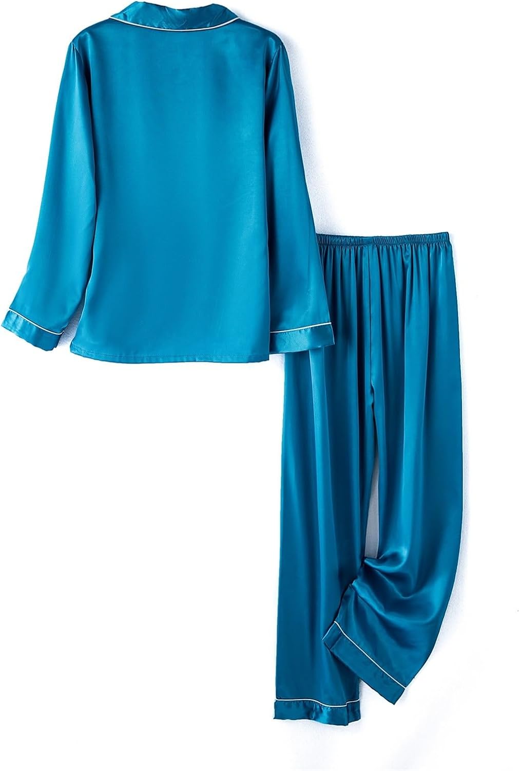 Tween 𝗦ilk 𝐏a𝐣ama Set Long Sleeve Button Down 𝐋oun𝐠ewear Satin 𝐏ajamas and Long Pants Sl𝐞epwear Girls Boys 𝐏𝗝s