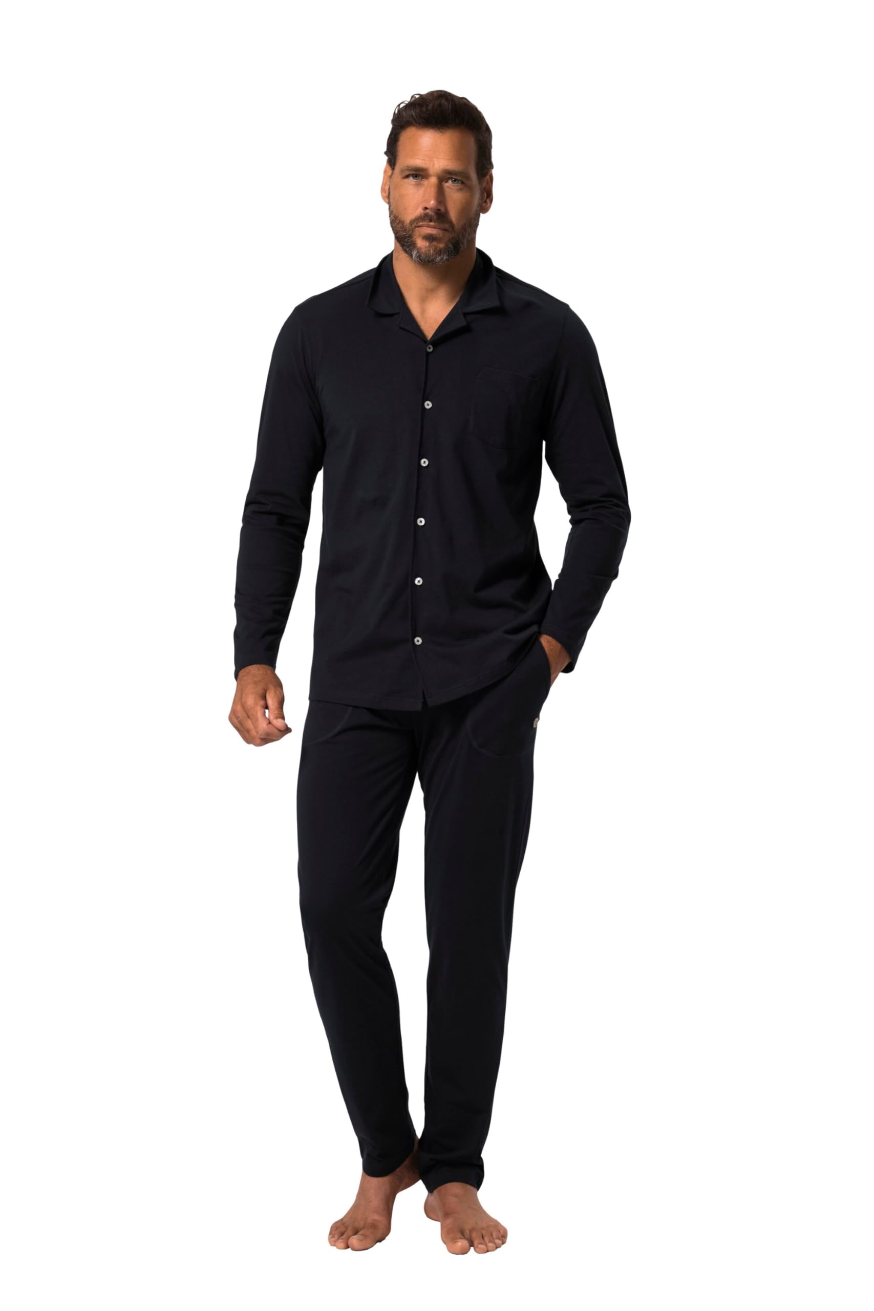 JP 1880 Herren große Größen Übergrößen Menswear L-8XL Schlafanzug, Homewear, Oeko-TEX, Zweiteiler, Langarmshirt 821124