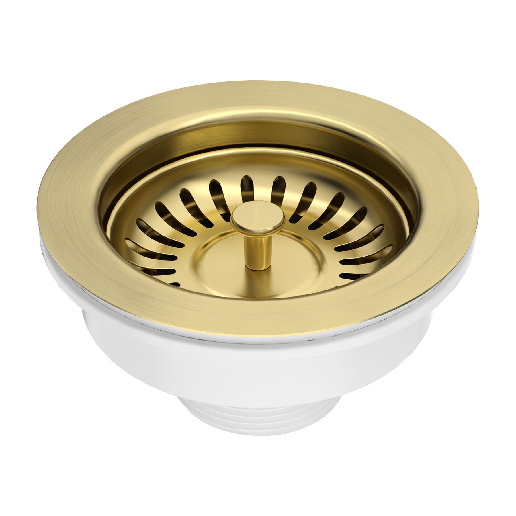 Kitchen Sink Waste Brushed Brass 90mm With Strainer Basket